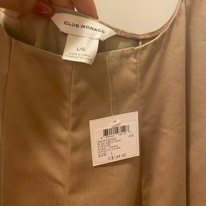 Club Monaco wide neck tank chemise, khaki, brand new with tags